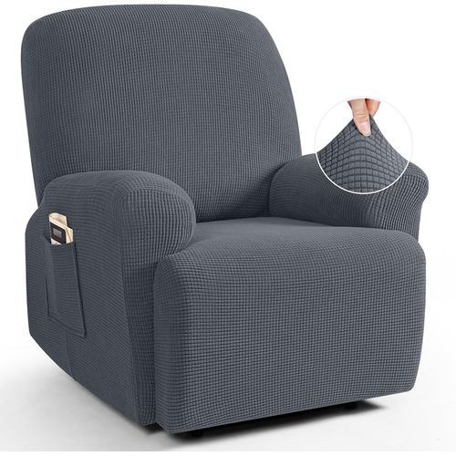 Funda Elástica para Sillón Reclinable 4 Piezas Gris