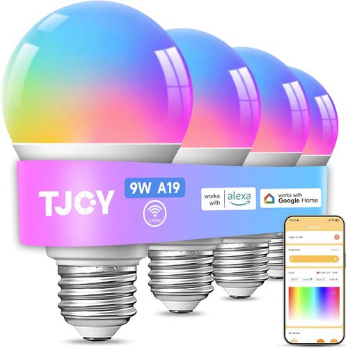 Bombillos Inteligentes LED WiFi RGB 9W Alexa y Google x4