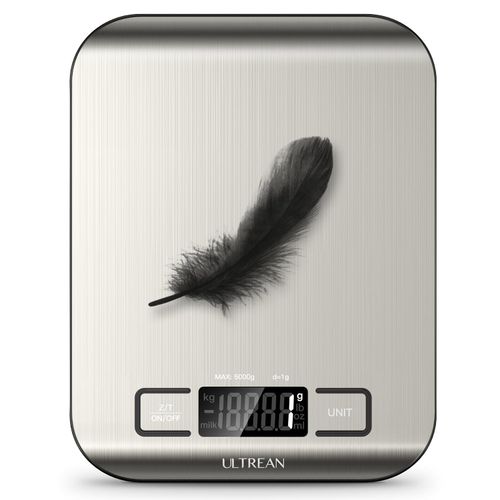 Ultrean Báscula de alimentos, báscula digital de cocina con pantalla LCD, peso gramos