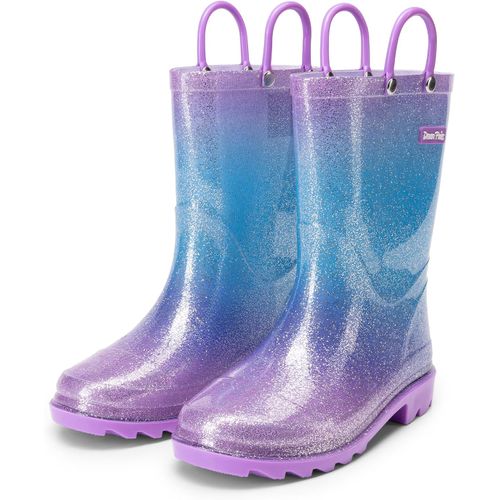 DREAM PAIRS Botas de lluvia con purpurina para niños